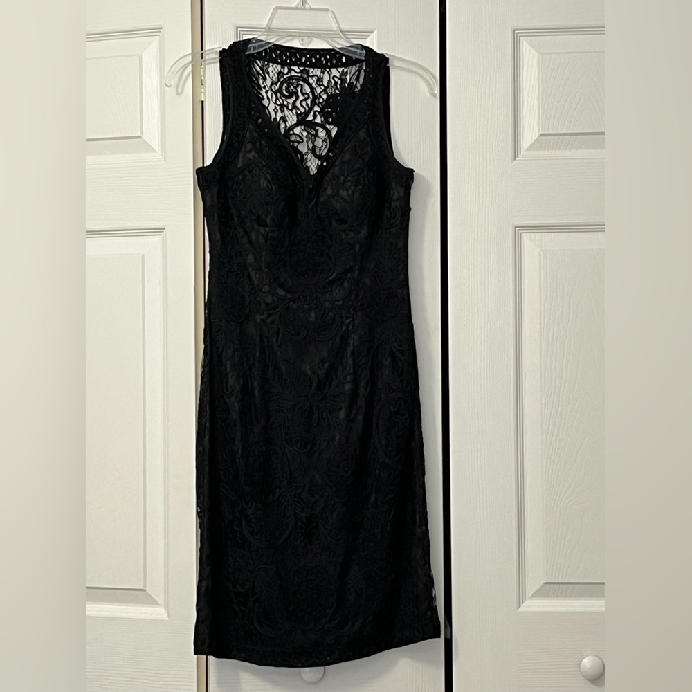 Sue Wong black , sleeveless , embroidered dress